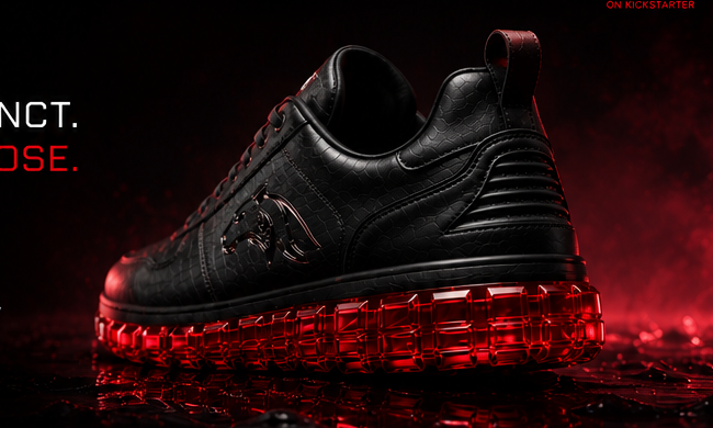 Midnight Black JAGORR sneaker in ruby light